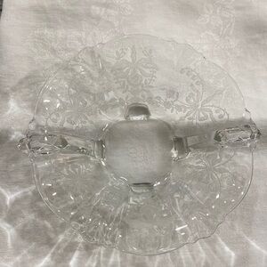 Vintage Heisey Marked Orchid 2 Handled Jelly Bowl!